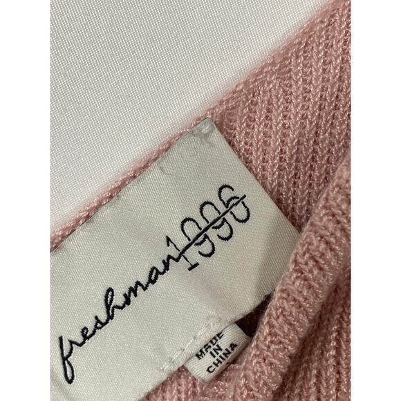 Nordstrom Freshman 1966 Soft Pink Knit Maxi Slip Dress V Neck Size L - Picture 4 of 8